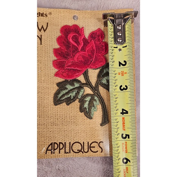 Vintage Wrights Sew On Rose Appliques Never Opened Lot of 6 - Picture 5 of 6